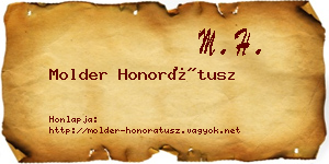 Molder Honorátusz névjegykártya